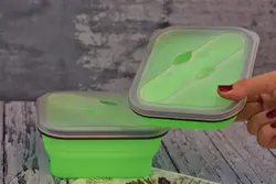 ظرف غذای سیلیکونی طرح مربع