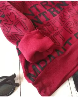 هودی و شلوار توکرکی مخملی طرح حروف انگلیسی