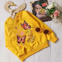 بلوز تک دخترانه طرح پروانه