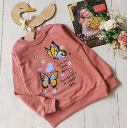 بلوز تک دخترانه طرح پروانه