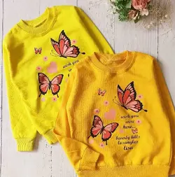 بلوز تک دخترانه طرح پروانه