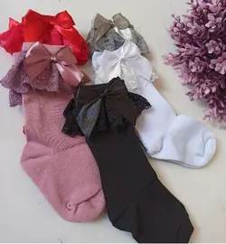 جوراب ساق بلند لبه تور