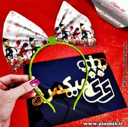 تلسریلدایی (پاپیون دورگردنی پسرانه،گیره مو و کلیپس) با تم دخترکفشدوزکی و گربه سیاه