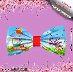 تلسرنوروزی (پاپیون دورگردنی پسرانه،گیره مو و کلیپس) طراحی شده باشعر(آمد بهارجان ها)