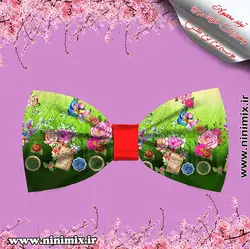 تلسرنوروزی (پاپیون دورگردنی پسرانه،گیره مو و کلیپس) طراحی شده با تم گل کد(7)