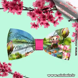تلسرنوروزی (پاپیون دورگردنی پسرانه،گیره مو و کلیپس) که باطرح حیوان سال (خوک)