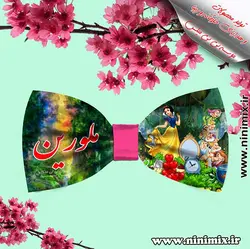 تلسرنوروزی (پاپیون دورگردنی پسرانه،گیره مو و کلیپس) که باطرح سفید برفی و هفت کوتوله