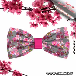 تلسرنوروزی (پاپیون دورگردنی پسرانه،گیره مو و کلیپس) طراحی شده با تم گل و شکوفه کد(1)