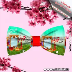 تلسرنوروزی (پاپیون دورگردنی پسرانه،گیره مو و کلیپس) طراحی شعر نوروزی، نوبهار است در آن کوش که خوشدل باشی