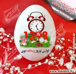 تخم مرغ سرامیکی با طرح حیوان سال (خوک) اولین نوروزریحانه جون(دخترانه)