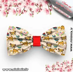 تلسرنوروزی (پاپیون دورگردنی پسرانه،گیره مو و کلیپس) طراحی شده با تم حیوان سال(ببر)وسفره هفت سین