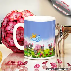 ماگ نوروزی با طرح سفره هفت سین و حیوان سال(موش)