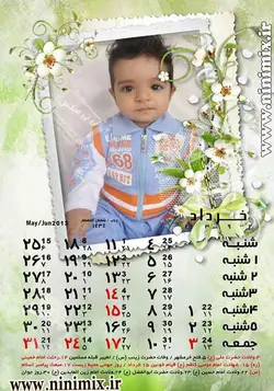 تقویم سیزده برگ دیواری (ماهانه) با تم سوسن