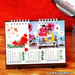 تقویم رومیزی پنج برگ باطرح نسترن