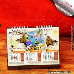 تقویم رومیزی پنح برگ (7 برگ و 13 برگ) با تم  بهاری، طراحی شده با عکسهای شخصی