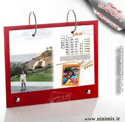 تقویم رومیزی (13 برگ) با تم بهار طراحی شده با دو عکس در هر برگ
