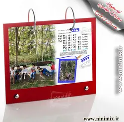 تقویم رومیزی (13 برگ) با تم بهار طراحی شده با دو عکس در هر برگ