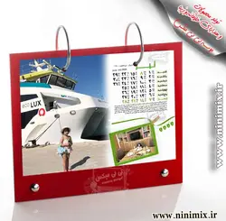 تقویم رومیزی (13 برگ) با تم بهار طراحی شده با دو عکس در هر برگ