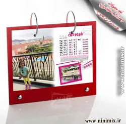تقویم رومیزی (13 برگ) با تم بهار طراحی شده با دو عکس در هر برگ