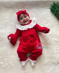 سرهمی یقه گیپور مجلسی با توربان قرمز