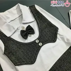 بادی نوزادی مجلسی پسرانه دو تکه با جلیقه
