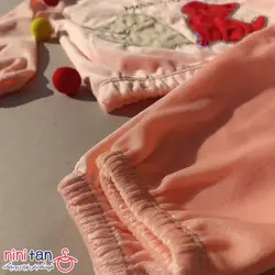 بلوز شلوار دخترانه مخمل پولک دوزی طرح گربه