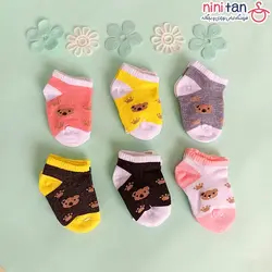 جوراب نوزاد سایز صفر مدل خرس