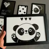 تابلو کودک مدل پاندای بامزه Hello My Little Panda مجموعه 6 عددی