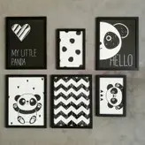 تابلو کودک مدل پاندای بامزه Hello My Little Panda مجموعه 6 عددی
