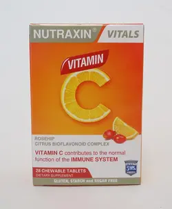 قرص ویتامین سی نوتراکسین جویدنی Nutraxin Vitamin C بسته 28 عددی