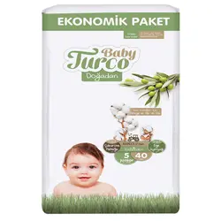 پوشک بچه شورتی تورکو بیبیTurco baby سایزپنج ۴۰ عددی