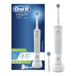 مسواک برقی اورال بی مدل Cross Action Vitality 170 رنگ سفید+۲عدد سری مسواک