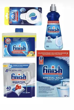 پکیج کامل ماشین ظرفشویی: قرص کوانتوم۴۰ تایی، بوگیر، نمک۱/۵، جلا۴۰۰ میل،جرمگیر ۲۵۰میل