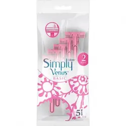 خود تراش زنانه ونوس صورتی SIMPLY VENUS پک 2 تیغه 5 عددی