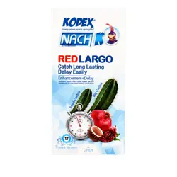 کاندوم تاخیری و حجم دهنده کدکس مدل Red Largo بسته 12 عددی