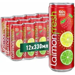 نوشیدنی گازدار Laimon Fresh لایمون فرش با طعم انواع توت و لیمو 330 میل