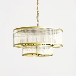 لوستر کریستال لوله ای دو طبقه نیرا