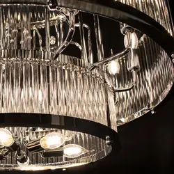 لوستر کریستال لوله ای دو طبقه نیرا