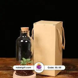 گلدان تراریوم تبلیغاتی با پایه چوب راش