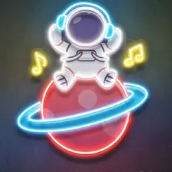 چراغ نئون فضانوردِ موزیکال با چاپ UV
