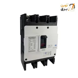 کليد اتوماتیک قابل تنظیم سه پل 250 آمپر هیوندای الکتریک 38KA مدل HGM250H-F