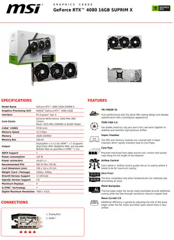 کارت گرافیک MSI RTX4080 SUPRIM X 16G