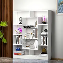 کتابخانه چوبی مدل ماهان رنگ سفید اُدون چوب