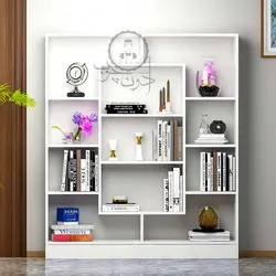 کتابخانه چوبی مدل ماهان رنگ سفید اُدون چوب