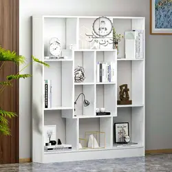 کتابخانه چوبی مدل ماکان رنگ سفید اُدون چوب