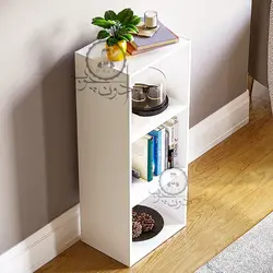 قفسه کتابخانه ساده سه طبقه اُدون چوب