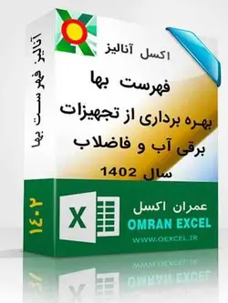 فایل اکسل آنالیز فهرست بها بهره برداری از تجهیزات برقی آب و فاضلاب سال1402