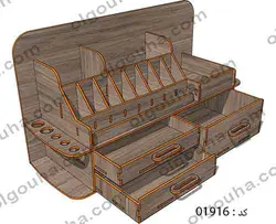 طرح لیزر استند لوازم آرایش کشو دار