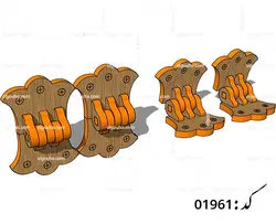 طرح لیزر لولا چوبی جعبه