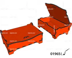 طرح لیزر جعبه جواهرات پایه دار